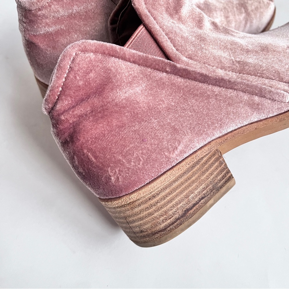 Dolce Vita Pink Velvet Ankle Boots Booties Size 8.5 - Picture 7 of 13